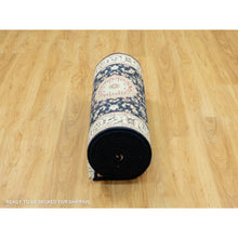 Load image into Gallery viewer, 2&#39;9&quot;x20&#39;1&quot; Dallas Cowboys Blue, 250 Kpsi, Hand Knotted Central Medallion Flower Design Nain 100% Wool, Xl Runner Oriental Rug FWR543660