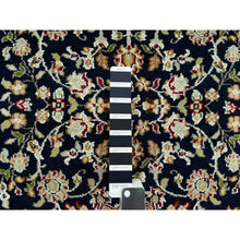 Load image into Gallery viewer, 2&#39;9&quot;x12&#39; Polo Blue, 250 Kpsi Denser Weave, Nain Vibrant Wool Large Central Medallion Floral Design, Hand Knotted Oriental Runner Rug FWR543666
