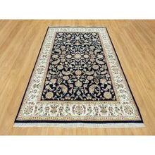 Load image into Gallery viewer, 6&#39;1&quot;x8&#39;10&quot; Big Stone Blue, Nain With All Over Flower Design, Hand Knotted High Quality Wool, Denser Weave, Oriental 250 Kpsi Rug FWR543672