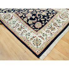 Load image into Gallery viewer, 6&#39;1&quot;x8&#39;10&quot; Big Stone Blue, Nain With All Over Flower Design, Hand Knotted High Quality Wool, Denser Weave, Oriental 250 Kpsi Rug FWR543672