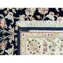 Load image into Gallery viewer, 6&#39;1&quot;x8&#39;10&quot; Big Stone Blue, Nain With All Over Flower Design, Hand Knotted High Quality Wool, Denser Weave, Oriental 250 Kpsi Rug FWR543672