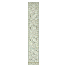 Load image into Gallery viewer, 2&#39;9&quot;x20&#39; Cloud Nine White, Nain With Floral Repetitive Design, All Wool 250 KPSI, Hand Knotted XL Runner Oriental Rug FWR543678