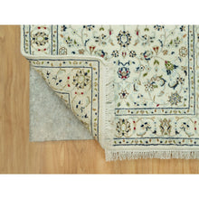 Load image into Gallery viewer, 2&#39;9&quot;x20&#39; Cloud Nine White, Nain With Floral Repetitive Design, All Wool 250 KPSI, Hand Knotted XL Runner Oriental Rug FWR543678