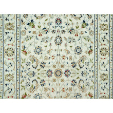 Load image into Gallery viewer, 2&#39;9&quot;x20&#39; Cloud Nine White, Nain With Floral Repetitive Design, All Wool 250 KPSI, Hand Knotted XL Runner Oriental Rug FWR543678