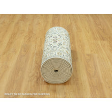 Load image into Gallery viewer, 2&#39;9&quot;x20&#39; Cloud Nine White, Nain With Floral Repetitive Design, All Wool 250 KPSI, Hand Knotted XL Runner Oriental Rug FWR543678