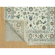 Load image into Gallery viewer, 2&#39;10&quot;x19&#39;10&quot; Origami White, 250 Kpsi Hand Knotted Nain Design, All Over Floral Motifs, Densely Woven, Shiny Wool Xl Runner Oriental Rug FWR543684
