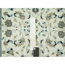 Load image into Gallery viewer, 2&#39;10&quot;x19&#39;10&quot; Origami White, 250 Kpsi Hand Knotted Nain Design, All Over Floral Motifs, Densely Woven, Shiny Wool Xl Runner Oriental Rug FWR543684