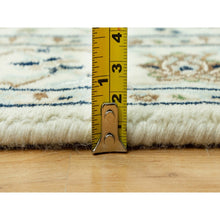 Load image into Gallery viewer, 2&#39;10&quot;x19&#39;10&quot; Origami White, 250 Kpsi Hand Knotted Nain Design, All Over Floral Motifs, Densely Woven, Shiny Wool Xl Runner Oriental Rug FWR543684