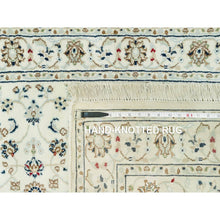 Load image into Gallery viewer, 2&#39;10&quot;x19&#39;10&quot; Origami White, 250 Kpsi Hand Knotted Nain Design, All Over Floral Motifs, Densely Woven, Shiny Wool Xl Runner Oriental Rug FWR543684
