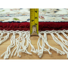 Load image into Gallery viewer, 7&#39;x7&#39; Portia Red, Hand Knotted Nain With Center Medallion Flower Design, Densely Woven 250 Kpsi, All Wool, Oriental Round Rug FWR543708