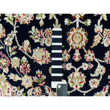Load image into Gallery viewer, 4&#39;3&quot;x6&#39;3&quot; Gale Force Blue, 250 KPSI, Nain Pure Wool Central Medallion Floral Design Denser Weave, Hand Knotted, Oriental Rug FWR543714