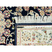 Load image into Gallery viewer, 4&#39;3&quot;x6&#39;3&quot; Gale Force Blue, 250 Kpsi, Nain Pure Wool Central Medallion Floral Design Denser Weave, Hand Knotted, Oriental Rug FWR543714