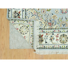 Load image into Gallery viewer, 5&#39;x6&#39;9&quot; Brittany Blue, Nain With Center Medallion Flower Design, 250 Kpsi, Natural Wool, Hand Knotted, Denser Weave Oriental Rug FWR543720
