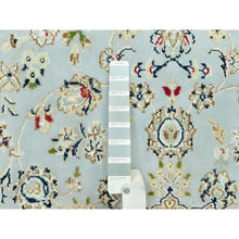 Load image into Gallery viewer, 5&#39;x6&#39;9&quot; Brittany Blue, Nain With Center Medallion Flower Design, 250 Kpsi, Natural Wool, Hand Knotted, Denser Weave Oriental Rug FWR543720