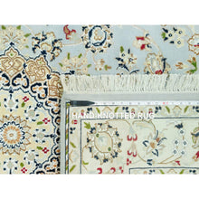 Load image into Gallery viewer, 5&#39;x6&#39;9&quot; Brittany Blue, Nain With Center Medallion Flower Design, 250 Kpsi, Natural Wool, Hand Knotted, Denser Weave Oriental Rug FWR543720