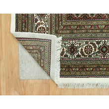 Load image into Gallery viewer, 9&#39;10&quot;x14&#39; Highland White, Tabriz Mahi With Fish Medallion Design, Hand Knotted, Pure Wool, Denser Weave Oriental Rug FWR543732