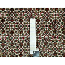 Load image into Gallery viewer, 9&#39;10&quot;x14&#39; Highland White, Tabriz Mahi With Fish Medallion Design, Hand Knotted, Pure Wool, Denser Weave Oriental Rug FWR543732