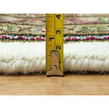 Load image into Gallery viewer, 9&#39;10&quot;x14&#39; Highland White, Tabriz Mahi With Fish Medallion Design, Hand Knotted, Pure Wool, Denser Weave Oriental Rug FWR543732