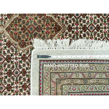 Load image into Gallery viewer, 9&#39;10&quot;x14&#39; Highland White, Tabriz Mahi With Fish Medallion Design, Hand Knotted, Pure Wool, Denser Weave Oriental Rug FWR543732
