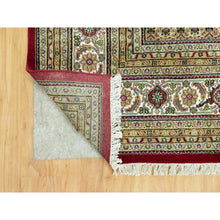 Load image into Gallery viewer, 10&#39;x14&#39;3&quot; Crabby Apple Red, Shiny Wool, Tabriz With Hand Knotted Center Fish Motif, Densely Woven All Over Mahi Design, Oriental Rug FWR543738