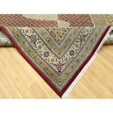 Load image into Gallery viewer, 10&#39;x14&#39;3&quot; Crabby Apple Red, Shiny Wool, Tabriz With Hand Knotted Center Fish Motif, Densely Woven All Over Mahi Design, Oriental Rug FWR543738