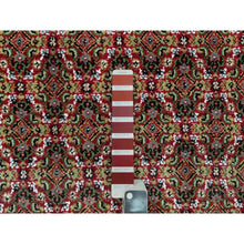 Load image into Gallery viewer, 10&#39;x14&#39;3&quot; Crabby Apple Red, Shiny Wool, Tabriz With Hand Knotted Center Fish Motif, Densely Woven All Over Mahi Design, Oriental Rug FWR543738