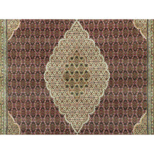 Load image into Gallery viewer, 10&#39;x14&#39;3&quot; Crabby Apple Red, Shiny Wool, Tabriz With Hand Knotted Center Fish Motif, Densely Woven All Over Mahi Design, Oriental Rug FWR543738