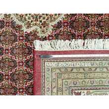 Load image into Gallery viewer, 10&#39;x14&#39;3&quot; Crabby Apple Red, Shiny Wool, Tabriz With Hand Knotted Center Fish Motif, Densely Woven All Over Mahi Design, Oriental Rug FWR543738