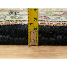 Load image into Gallery viewer, 9&#39;8&quot;x14&#39;2&quot; Smoky Black With Swan Wing White, Tabriz Mahi With Fish Medallion Design, Densely Woven 100% Wool, Hand Knotted, Oriental Rug FWR543744