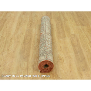6'2"x9'1" Caliente Red With Sturdy Brown Border, Hand Knotted, Antiqued Tabriz 100% Wool Haji Jalili Design, Vegetable Dyes Soft Pile, Denser Weave, Oriental Rug FWR543780