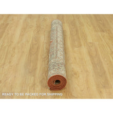 Load image into Gallery viewer, 6&#39;2&quot;x9&#39;1&quot; Caliente Red With Sturdy Brown Border, Hand Knotted, Antiqued Tabriz 100% Wool Haji Jalili Design, Vegetable Dyes Soft Pile, Denser Weave, Oriental Rug FWR543780