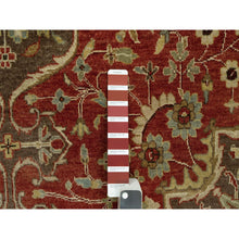 Load image into Gallery viewer, 9&#39;2&quot;x12&#39;1&quot; Arroyo Red, Pier Brown Corners, Soft Pure Wool Pile, Antiqued Tabriz  Haji Jalili Design, Natural Dyes Hand Knotted Densely Woven, Oriental Rug FWR543804