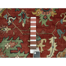 Load image into Gallery viewer, 10&#39;x14&#39; Picante Red, Shiny Wool, Hand Knotted Antiqued Fine Heriz, Re-creation, Soft Pile, Natural Dyes Densely Woven, Oriental Rug FWR543816