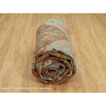 Load image into Gallery viewer, 10&#39;x14&#39; Picante Red, Shiny Wool, Hand Knotted Antiqued Fine Heriz, Re-creation, Soft Pile, Natural Dyes Densely Woven, Oriental Rug FWR543816