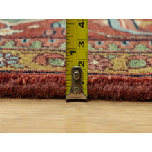 Load image into Gallery viewer, 10&#39;x14&#39; Picante Red, Shiny Wool, Hand Knotted Antiqued Fine Heriz, Re-creation, Soft Pile, Natural Dyes Densely Woven, Oriental Rug FWR543816