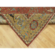 Load image into Gallery viewer, 8&#39;10&quot;x12&#39; Sanguine Red, Soft And Vibrant Wool, Densely Woven, Plush Soft Pile, Antiqued Fine Heriz Re-creation All Over Design, Hand Knotted Natural Dyes, Oriental Rug FWR543948