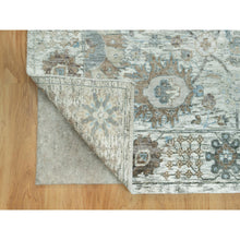 Load image into Gallery viewer, 9&#39;x12&#39;4&quot; Subtle Touch White, Tabriz Vase With Pomegranate Design, Soft Plush and Lush, Denser Weave, Silk With Textured Wool, Hand Knotted, Oriental Rug FWR544056