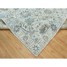 Load image into Gallery viewer, 9&#39;x12&#39;4&quot; Subtle Touch White, Tabriz Vase With Pomegranate Design, Soft Plush and Lush, Denser Weave, Silk With Textured Wool, Hand Knotted, Oriental Rug FWR544056