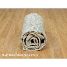 Load image into Gallery viewer, 9&#39;x12&#39;4&quot; Subtle Touch White, Tabriz Vase With Pomegranate Design, Soft Plush and Lush, Denser Weave, Silk With Textured Wool, Hand Knotted, Oriental Rug FWR544056