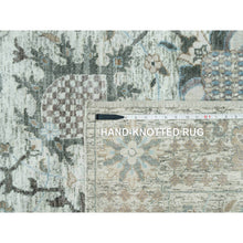 Load image into Gallery viewer, 9&#39;x12&#39;4&quot; Subtle Touch White, Tabriz Vase With Pomegranate Design, Soft Plush and Lush, Denser Weave, Silk With Textured Wool, Hand Knotted, Oriental Rug FWR544056