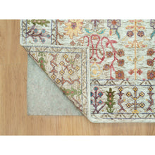 Load image into Gallery viewer, 4&#39;1&quot;x12&#39; Jet Stream White, Denser Weave, Hand Knotted Directional Vase Design, Silk With Textured Wool, Soft And Plush, Oriental Wide Runner Rug FWR544068