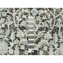 Load image into Gallery viewer, 2&#39;6&quot;x10&#39; Gauntlet Gray, Hand Knotted Silk With Textured Wool, Willow And Cypress Tree Design, Oriental Runner Rug FWR544080
