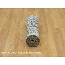 Load image into Gallery viewer, 2&#39;6&quot;x10&#39; Gauntlet Gray, Hand Knotted Silk With Textured Wool, Willow And Cypress Tree Design, Oriental Runner Rug FWR544080