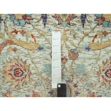 Load image into Gallery viewer, 2&#39;7&quot;x18&#39; Wimborne White, Densely Woven, Soft And Plush Pile, Hand Knotted With Sickle Leaf Design, Silk With Textured Wool, Oriental Xl Runner Rug FWR544086