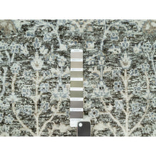 Load image into Gallery viewer, 2&#39;4&quot;x8&#39;1&quot; Peppercorn Gray, Hand Knotted Borderless, Silk With Textured Wool, Willow And Cypress Tree Design, Oriental Runner Rug FWR544104