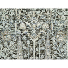 Load image into Gallery viewer, 2&#39;4&quot;x8&#39;1&quot; Peppercorn Gray, Hand Knotted Borderless, Silk With Textured Wool, Willow And Cypress Tree Design, Oriental Runner Rug FWR544104