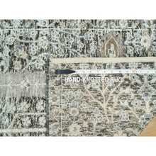 Load image into Gallery viewer, 2&#39;4&quot;x8&#39;1&quot; Peppercorn Gray, Hand Knotted Borderless, Silk With Textured Wool, Willow And Cypress Tree Design, Oriental Runner Rug FWR544104