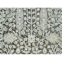 Load image into Gallery viewer, 2&#39;6&quot;x9&#39;10&quot; Dovetail Gray, Hand Knotted Willow And Cypress Tree Design, Silk With Textured Wool, Oriental Runner Rug FWR544110