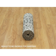 Load image into Gallery viewer, 2&#39;6&quot;x9&#39;10&quot; Dovetail Gray, Hand Knotted Willow And Cypress Tree Design, Silk With Textured Wool, Oriental Runner Rug FWR544110