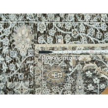 Load image into Gallery viewer, 2&#39;6&quot;x9&#39;10&quot; Dovetail Gray, Hand Knotted Willow And Cypress Tree Design, Silk With Textured Wool, Oriental Runner Rug FWR544110